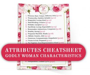 Proverbs 31 Woman Bible Study Toolkit - Attributes Cheatsheet
