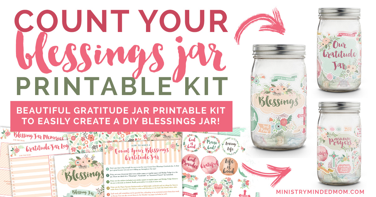 Count Your Blessings Gratitude Jar Printable Kit